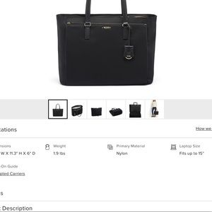 Tumi Bailey Business Tote, NWOT, 16.5”W x 11.3”H x 6”D, weight 1.9lbs, Nylon